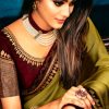 Exclusive Designer Olive Green Saree @ Saree Galore Australia